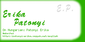 erika patonyi business card